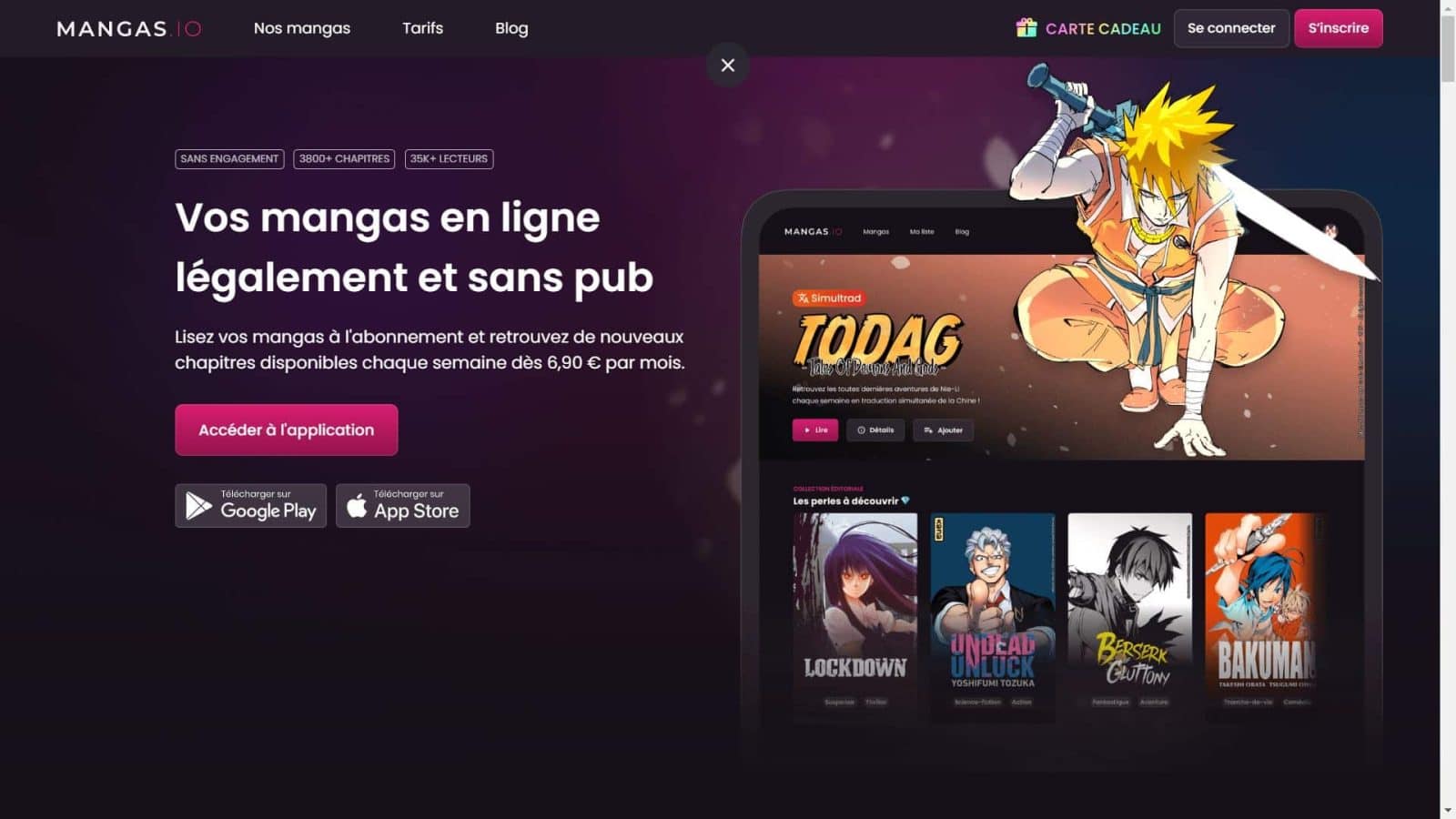 Lire des mangas en ligne avec Mangas.io